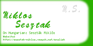 miklos sesztak business card